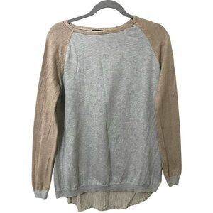 NOA NOA Knitwear Women's Gray and Tan Pull Over Sweater